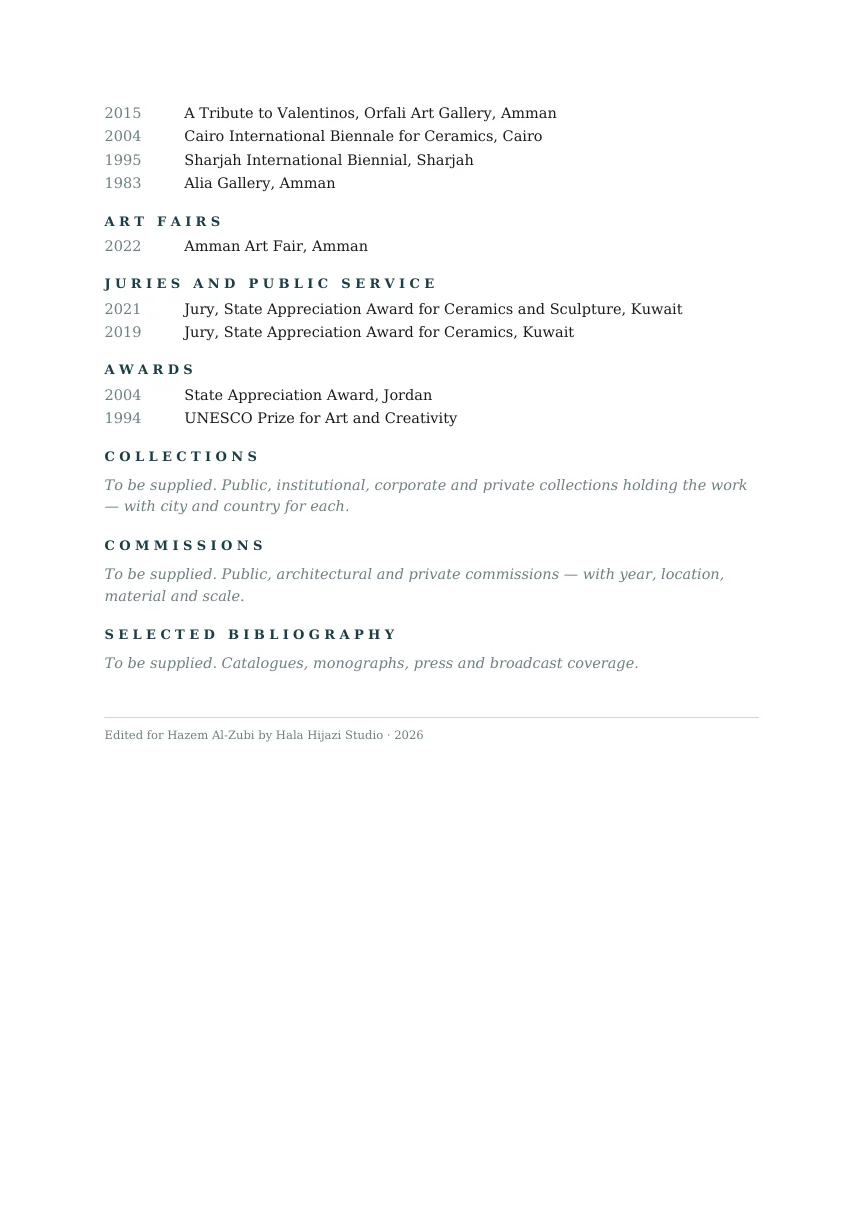 Artist CV · English — 2